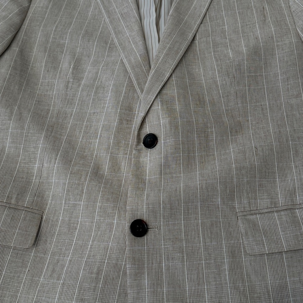 Banana‎ Republic Men Beige Linen Cotton Blazer Sport Jacket 44R 2 Button Lined - Picture 8 of 15